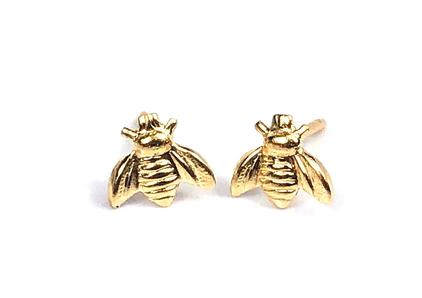 14KGF bee stud earrings, 14K gold filled , Sku #536-4