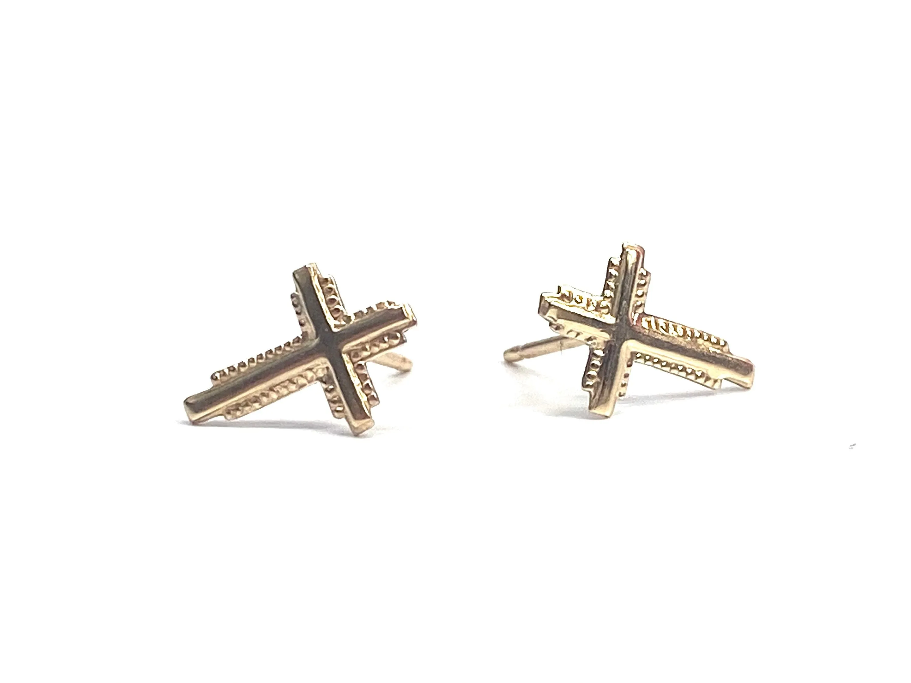 14KGF Cross studs, 14K gold filled , SKU# 1408-4