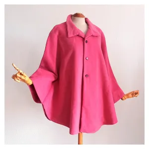 1950s 1960s - Gorgeous Pink Wool Cape