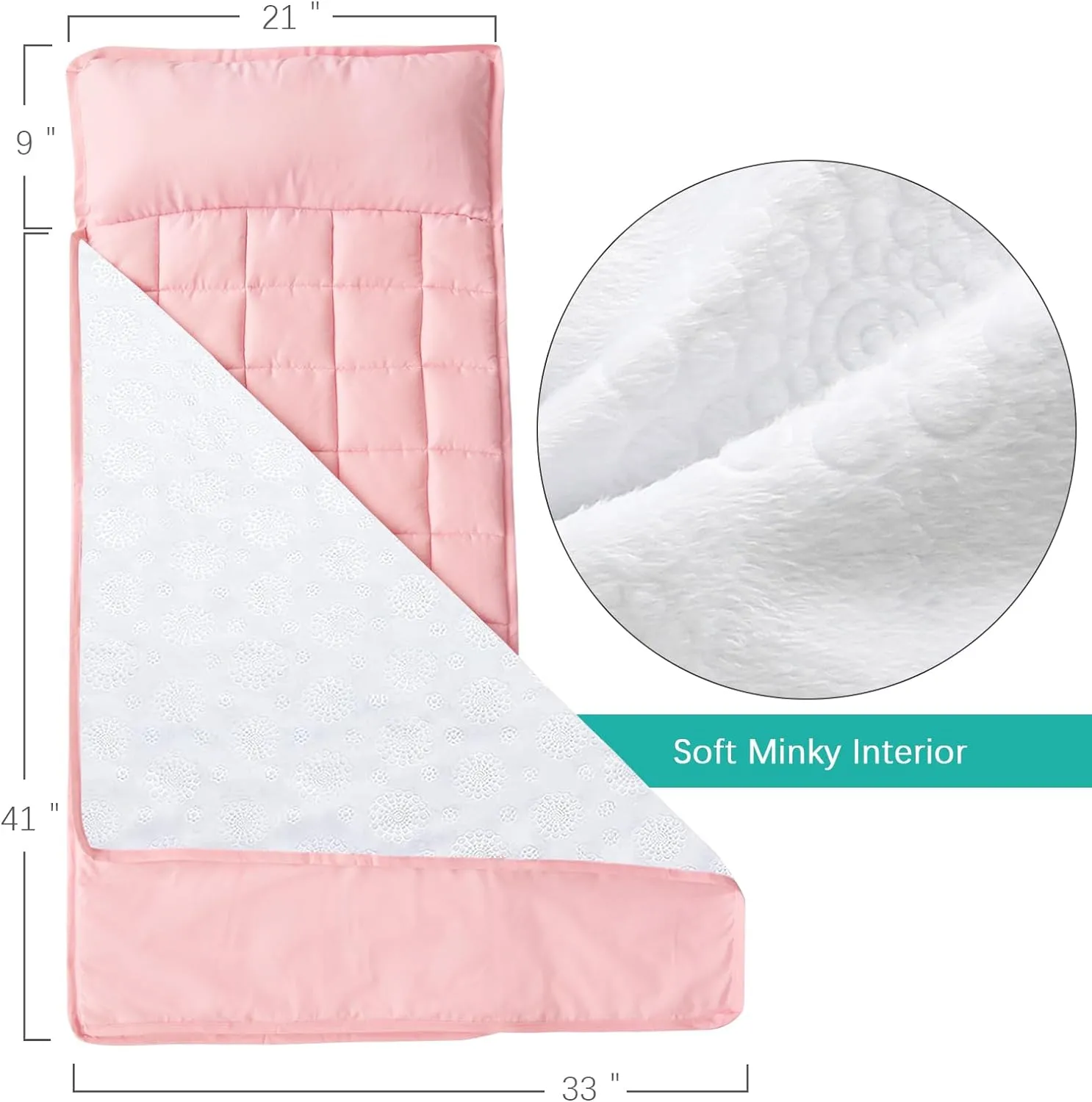 2 Pack Nap Mat with Pillow and Blanket for Toddlers, Nap Mats for Preschool Daycare, Quilted Kids Sleeping Bag for Girls Toddler Nap Mat, Durable & Machine Washable (Improved Thickness)