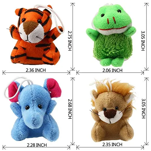 28 Piece Mini Plush Animal Toy Set, Cute Small Animals Plush Keychain Decoration for Themed Parties, Kindergarten Gift Giveaway, Teacher Student Award, Goody Bags Filler For Boys Girls Child Kid