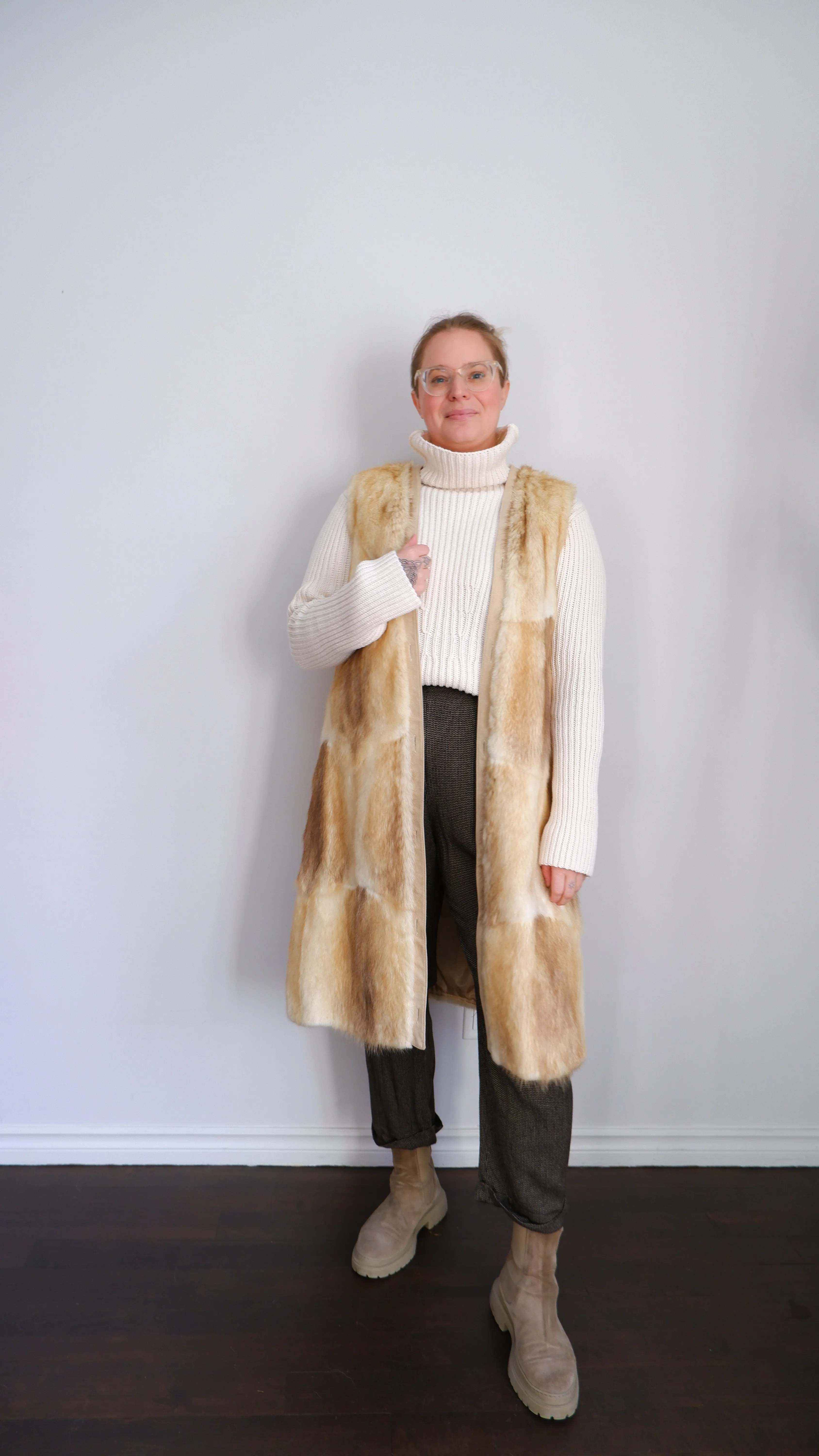 70s Gorgeous Fur Vest - L