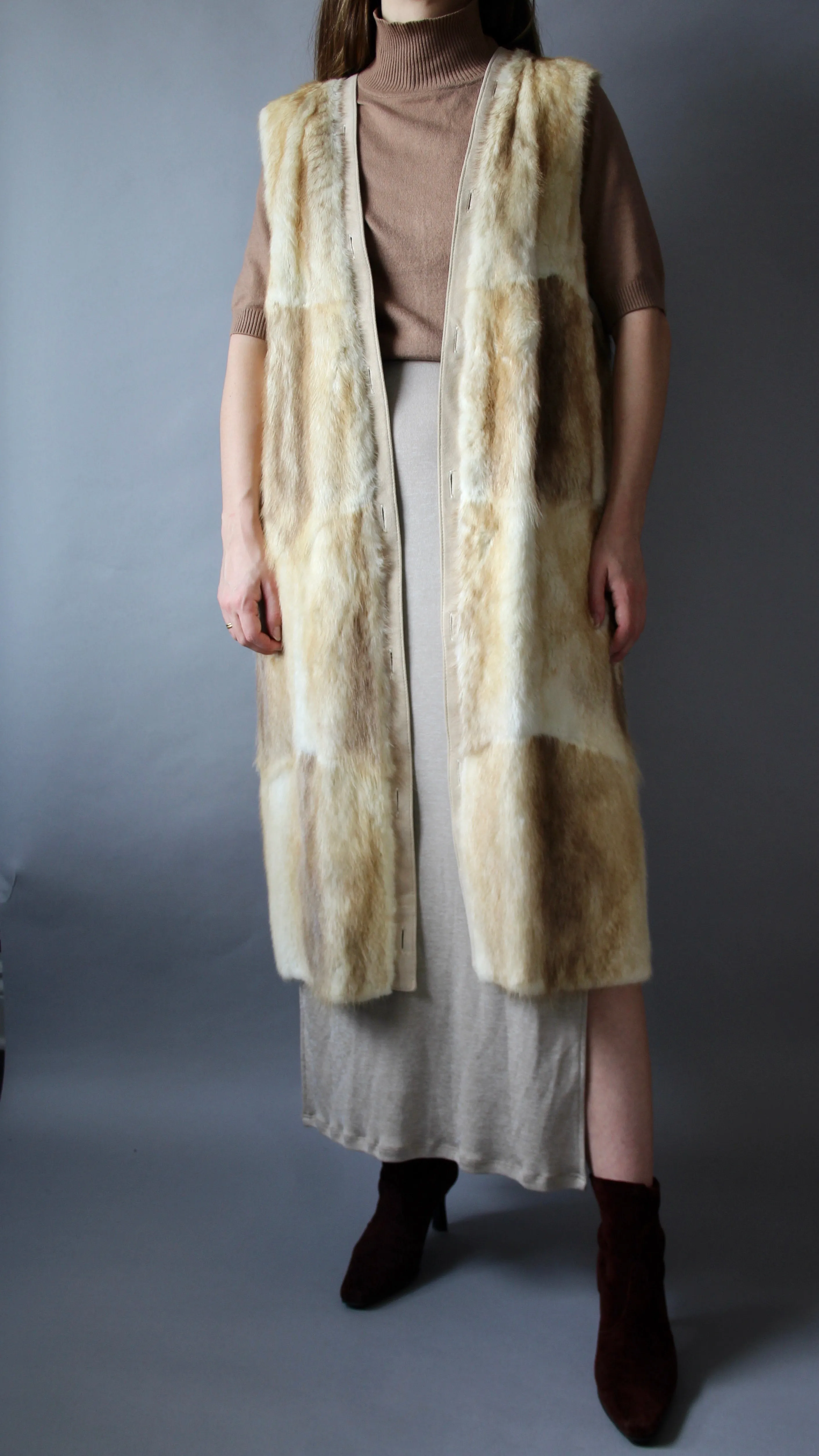 70s Gorgeous Fur Vest - L