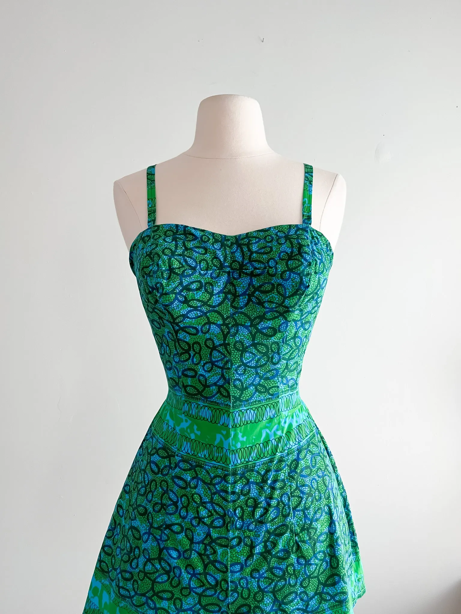 Absolutely Stunning 1950's RMR Teal Swimsuit Set / Sz S