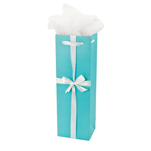 Audrey Turquoise Wine Gift Bag