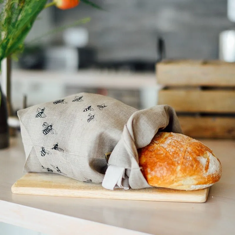 Bee Bread Bag Hand Printed In Pure Linen