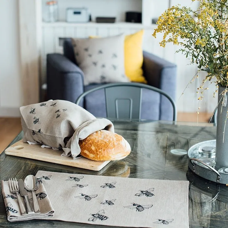 Bee Bread Bag Hand Printed In Pure Linen