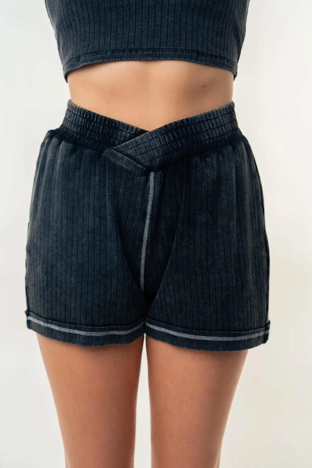 Black V Cut Shorts