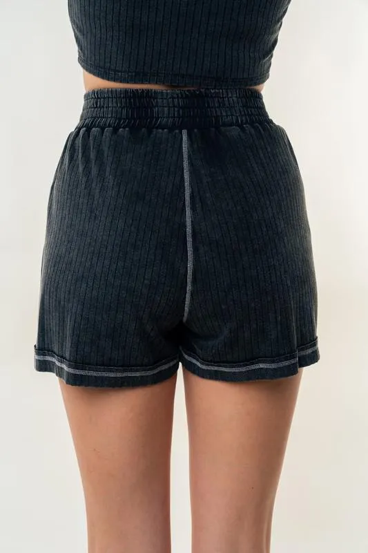 Black V Cut Shorts