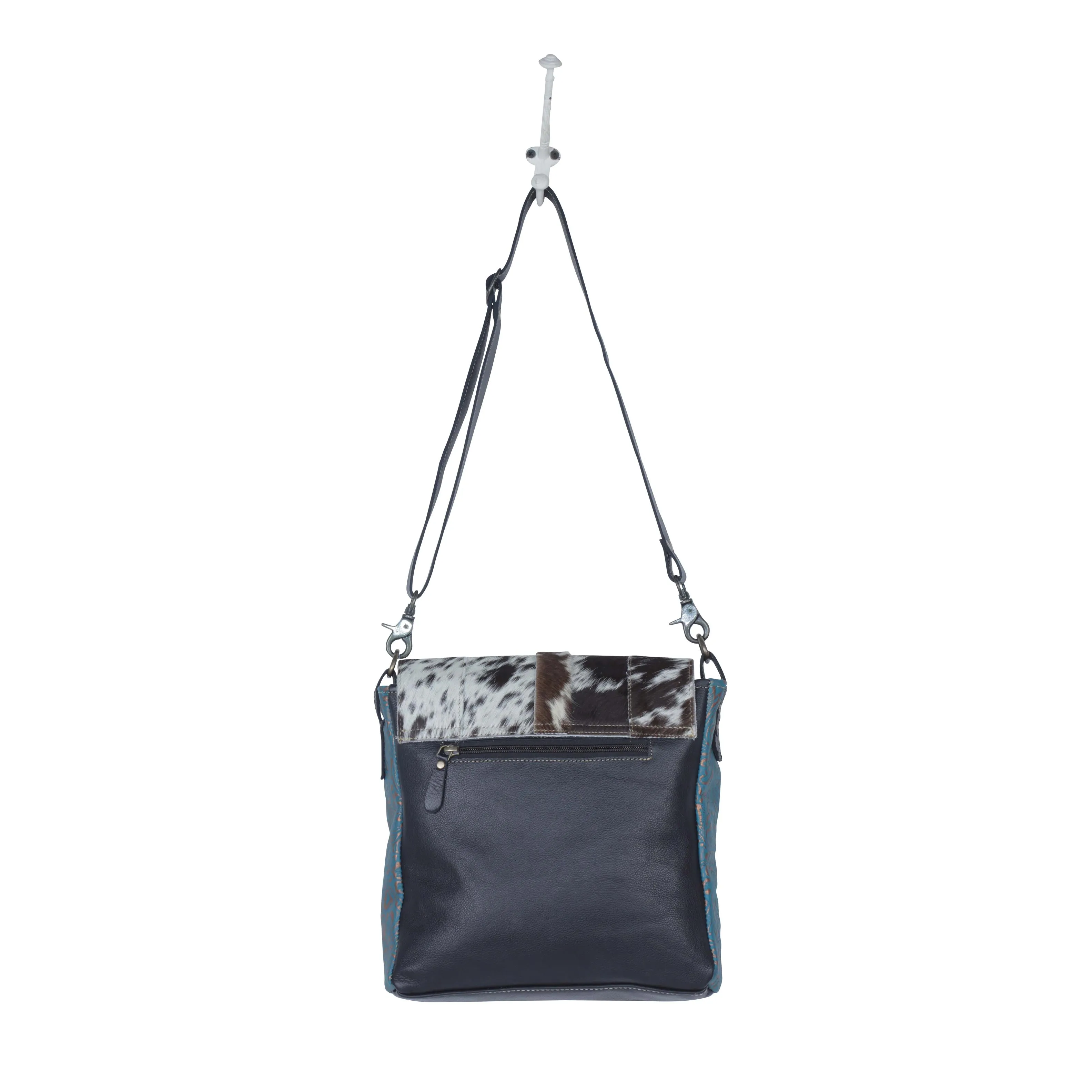 Blue Rose  Leather & Hairon Bag