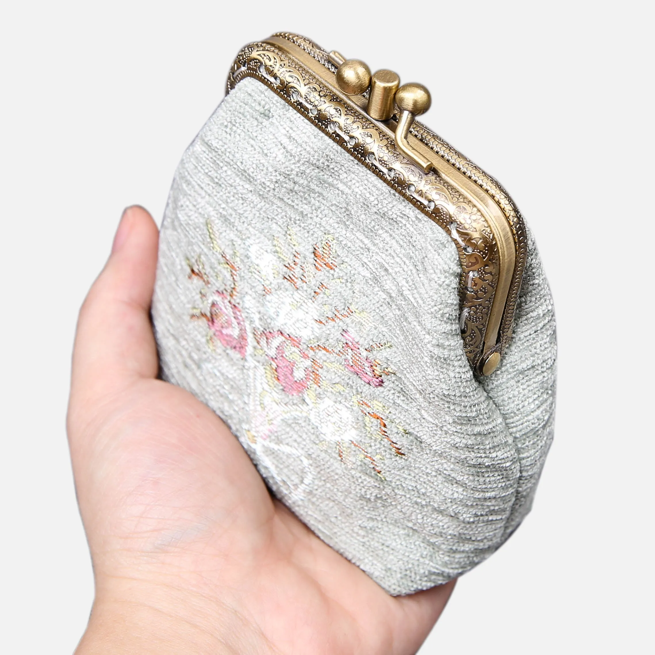 Bouquet Pattern Series Double Kiss Clasp Coin Purse