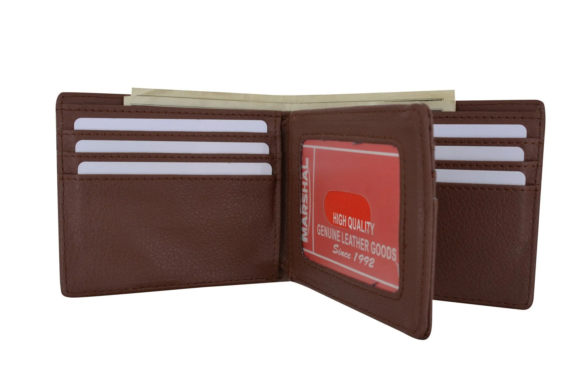 Brown Western Mens Deer Design Bifold Credit Card ID Holder Cowboy Style Wallet W070-38-BR (C)