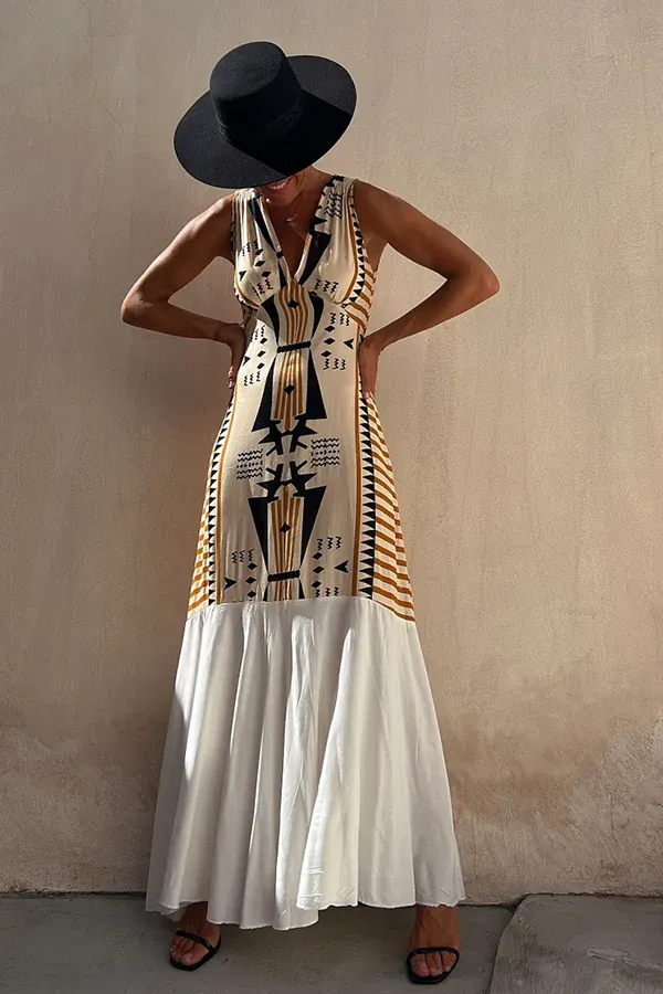 Cabo Dreams Ethnic Prints  A-line Maxi Dress