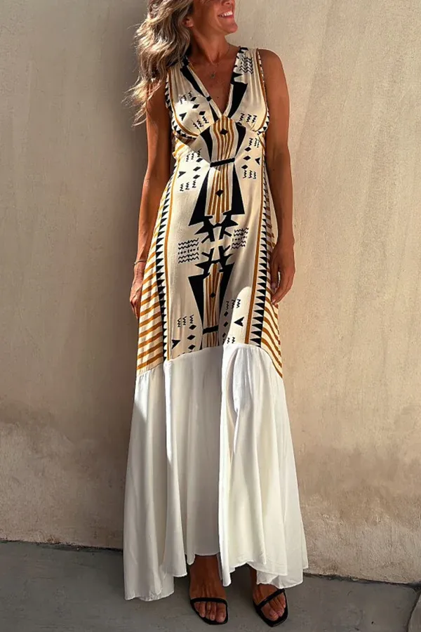 Cabo Dreams Ethnic Prints  A-line Maxi Dress