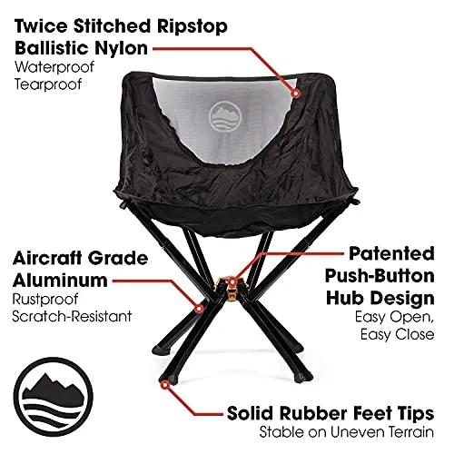 Camping Chairs, Sets up in 5 Seconds | Supports 300lbs | Aircraft Grade Aluminum