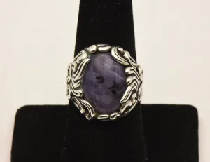 Carolyn Pollack - Stunning Vintage Charoite Sterling Silver Ring - Size 8