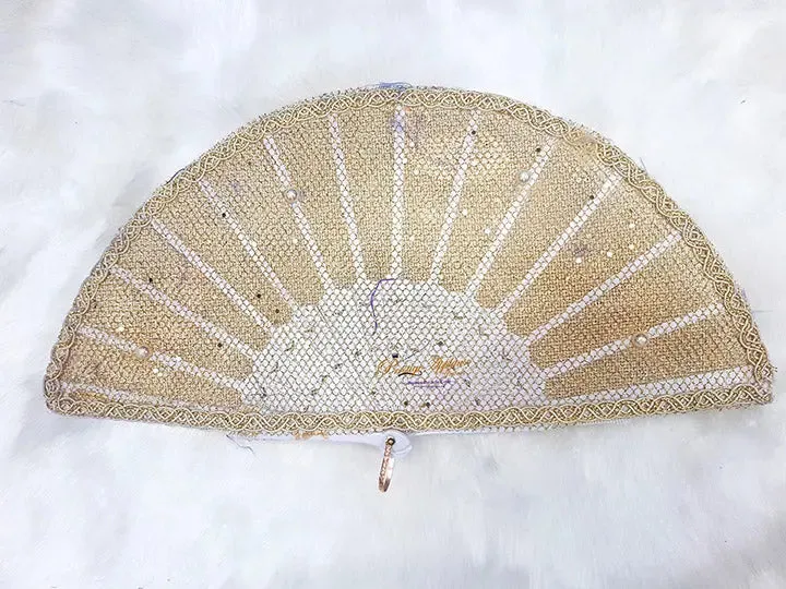 Champagne Gold Simple Bridal wedding African Traditional engagement hand fan