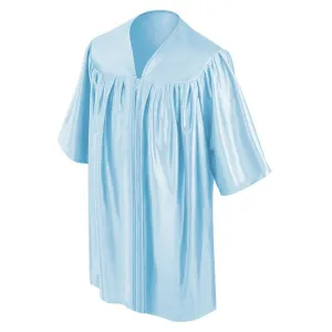 Child Shiny Light Blue Graduation Gown - Preschool & Kindergarten Gowns