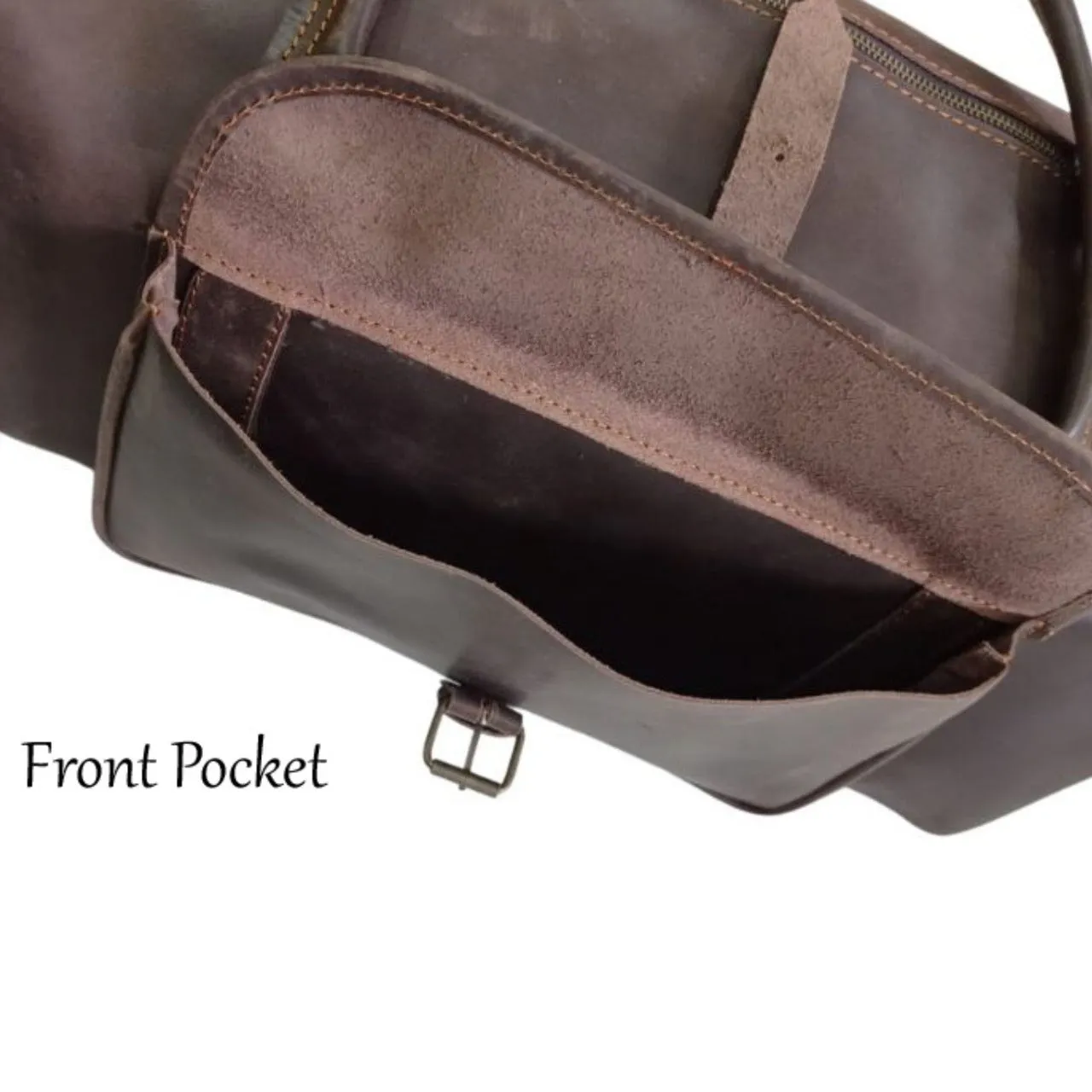 Chocolate Leather Carryall Bag