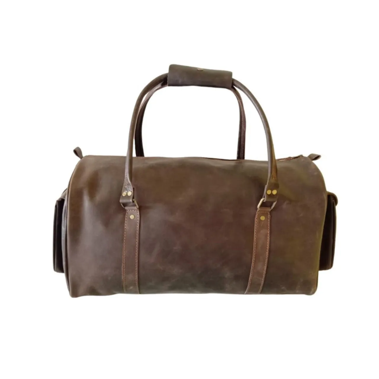 Chocolate Leather Carryall Bag