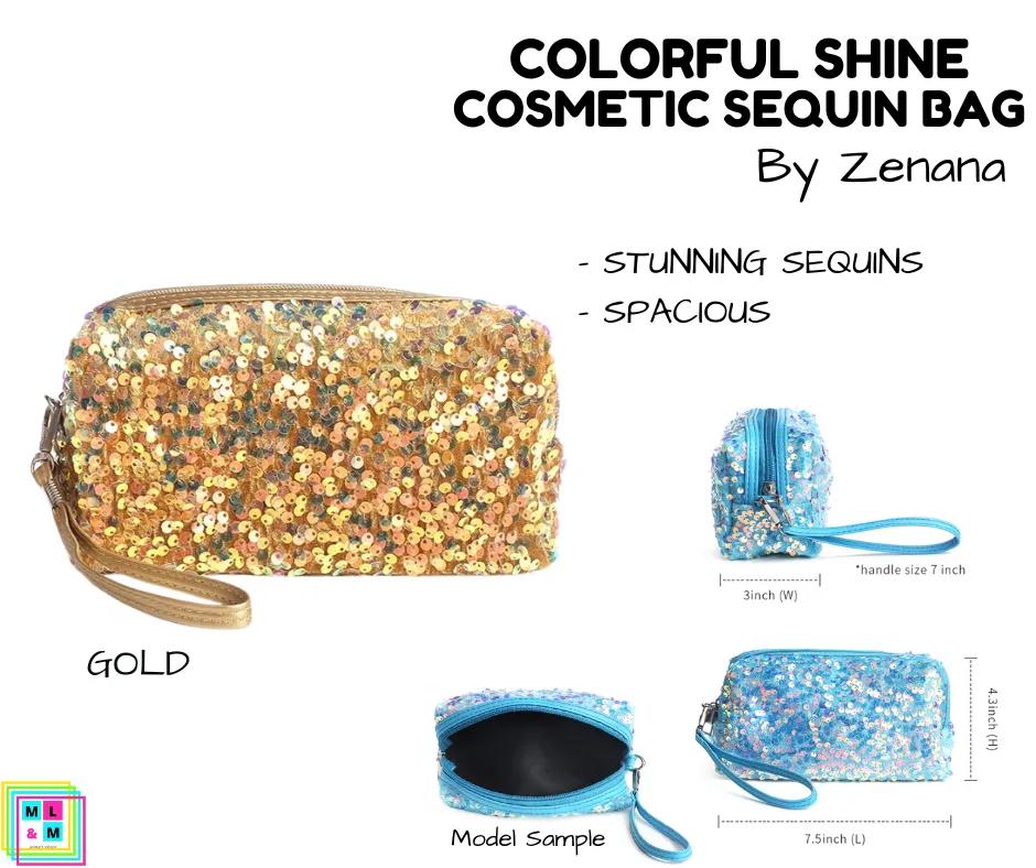 Colorful Shine Cosmetic Sequin Bag - Multiple Colors