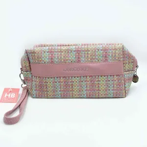 Cosmetic Bag Tweed Rectangle Pink