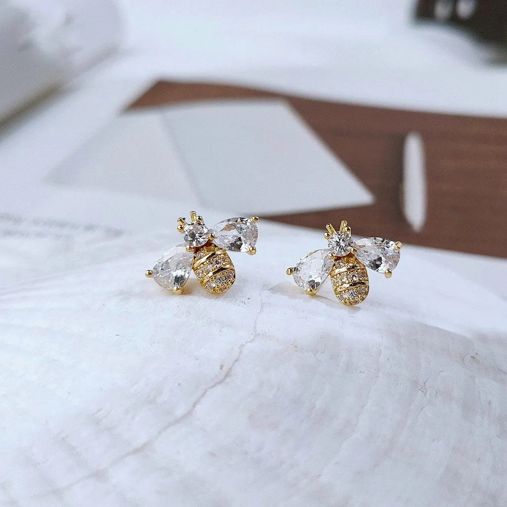 Crystal Bee Earrings