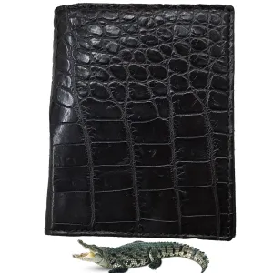 Dark Brown Alligator Skin Bifold Vertical Wallet For Men | Handmade Crocodile Leather Wallet RFID Blocking | VL5679