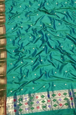 Enchanting Green Paithani Silk Dupatta: Timeless Elegance, Stunning Beauty