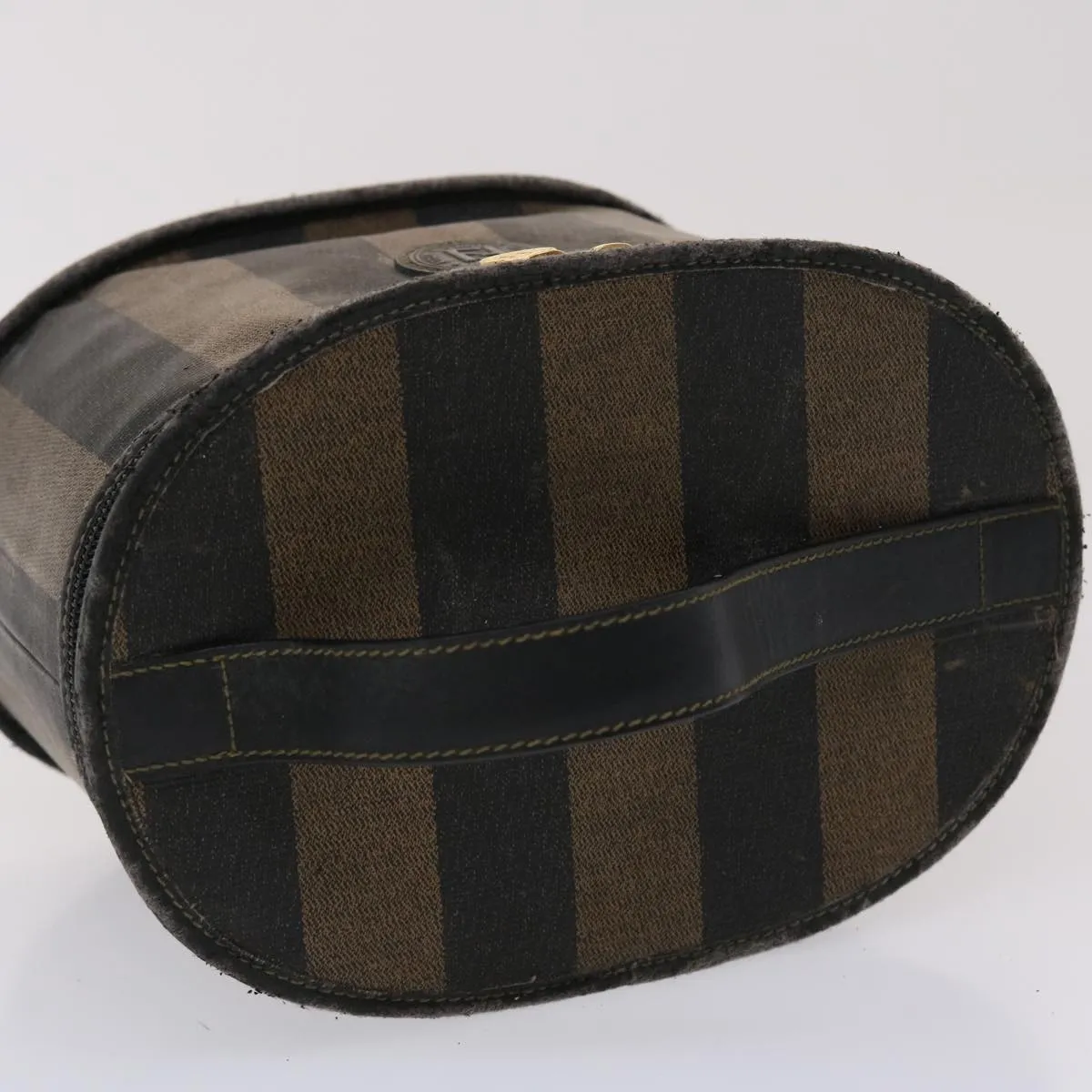 FENDI Pecan Canvas Vanity Cosmetic Pouch Black Brown  bs6461