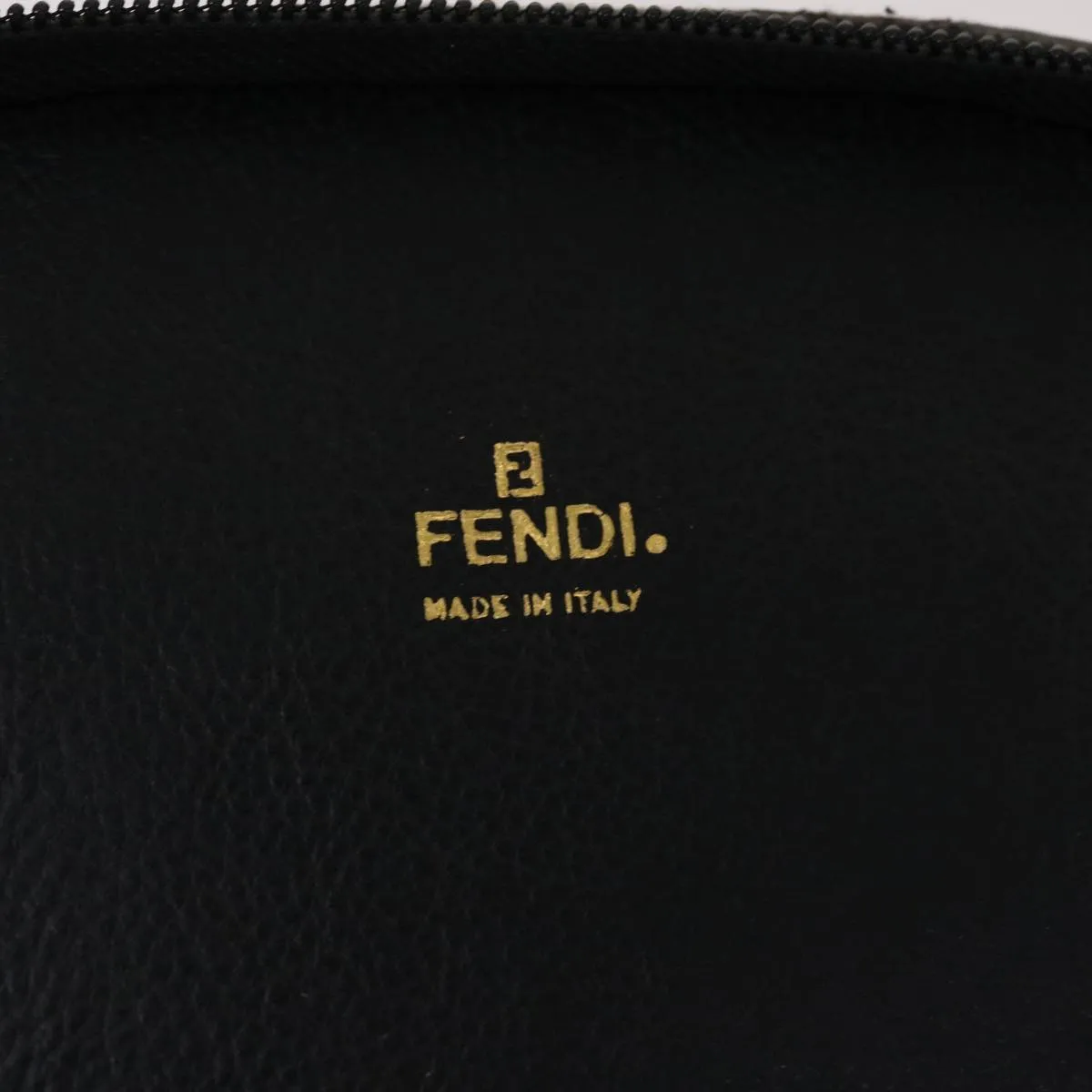 FENDI Pecan Canvas Vanity Cosmetic Pouch Black Brown  bs6461