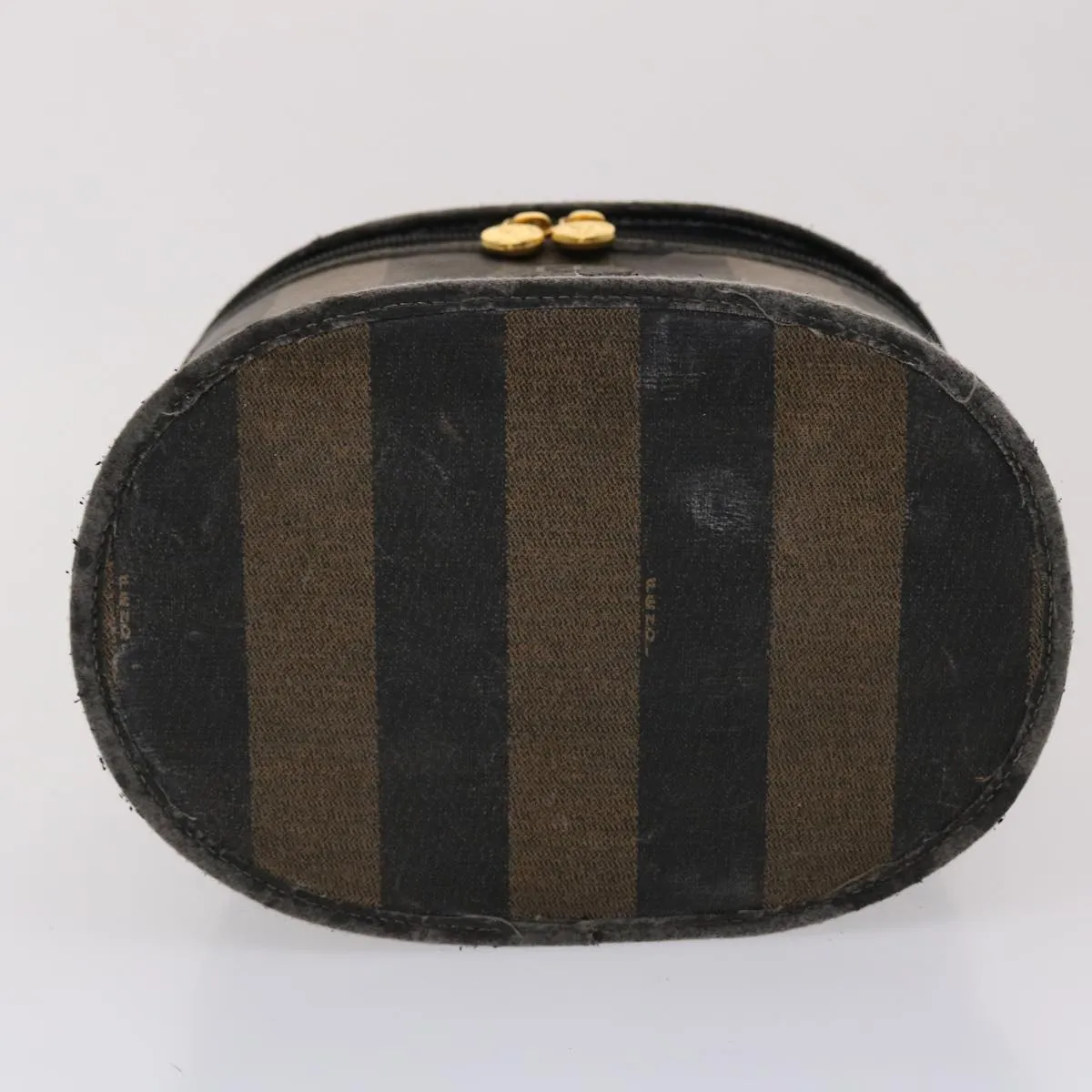 FENDI Pecan Canvas Vanity Cosmetic Pouch Black Brown  bs6461