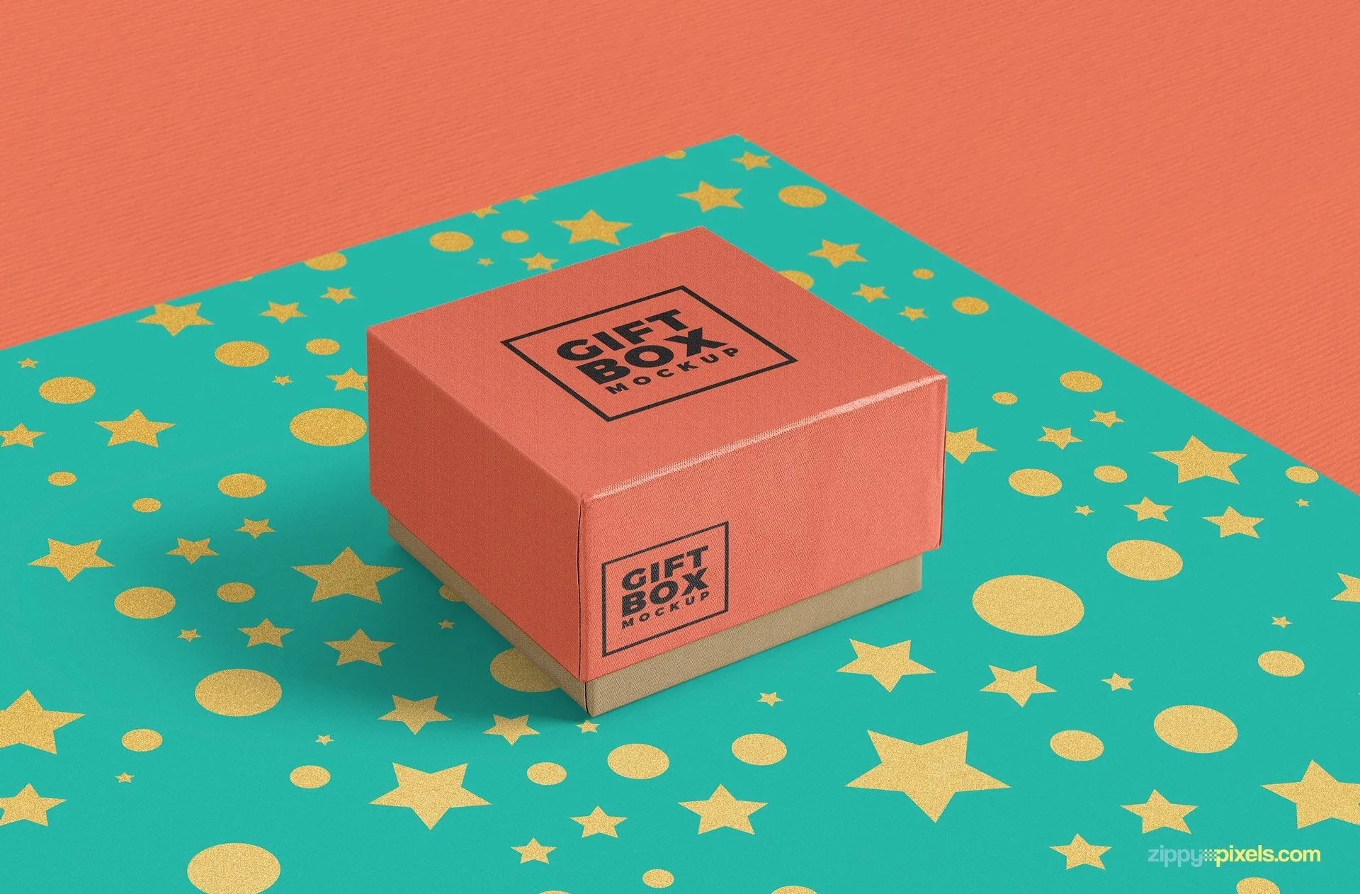 Free Gorgeous Gift Box Mockup PSD