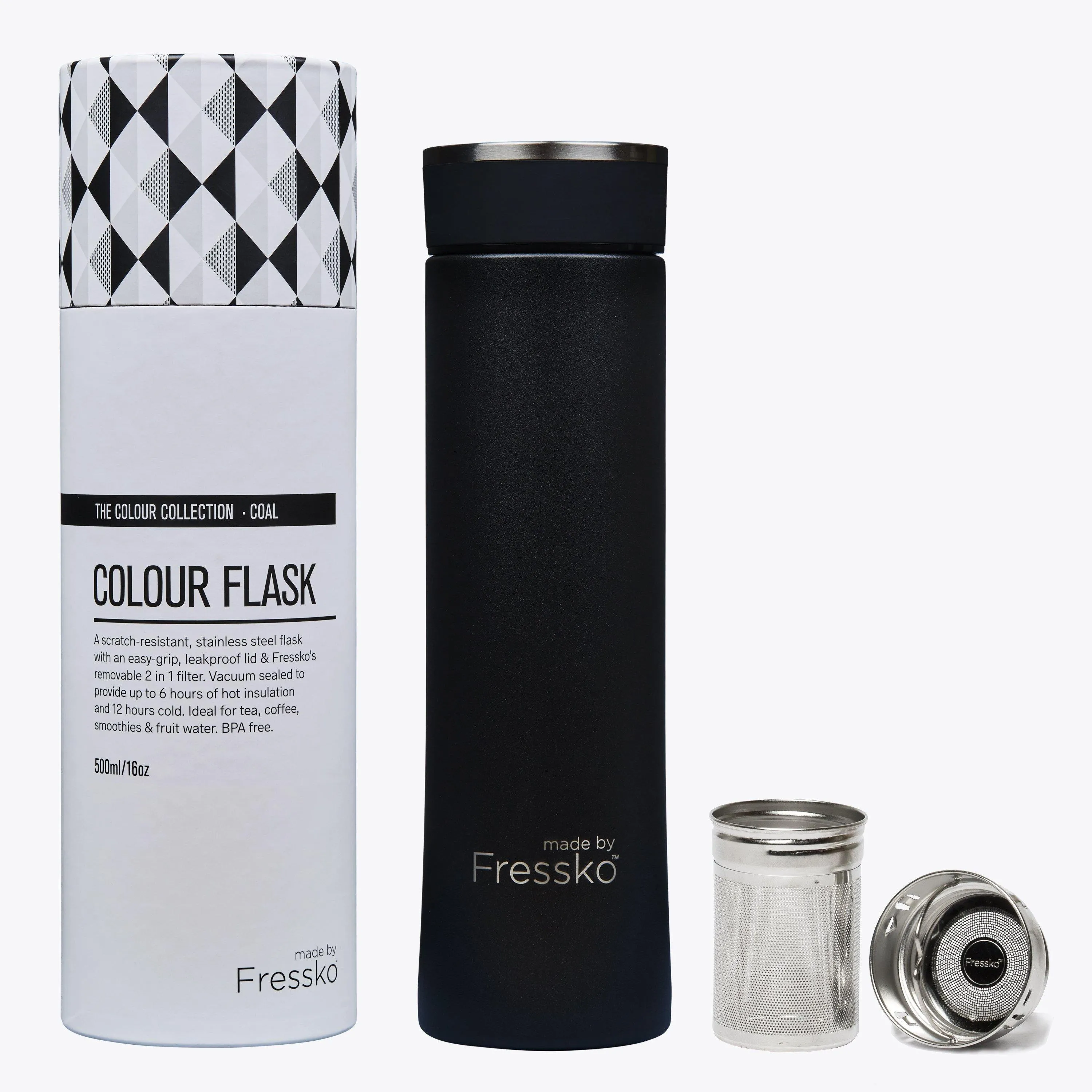 Fressko Infuser Flask 500ml - Coal | Drink Bottle