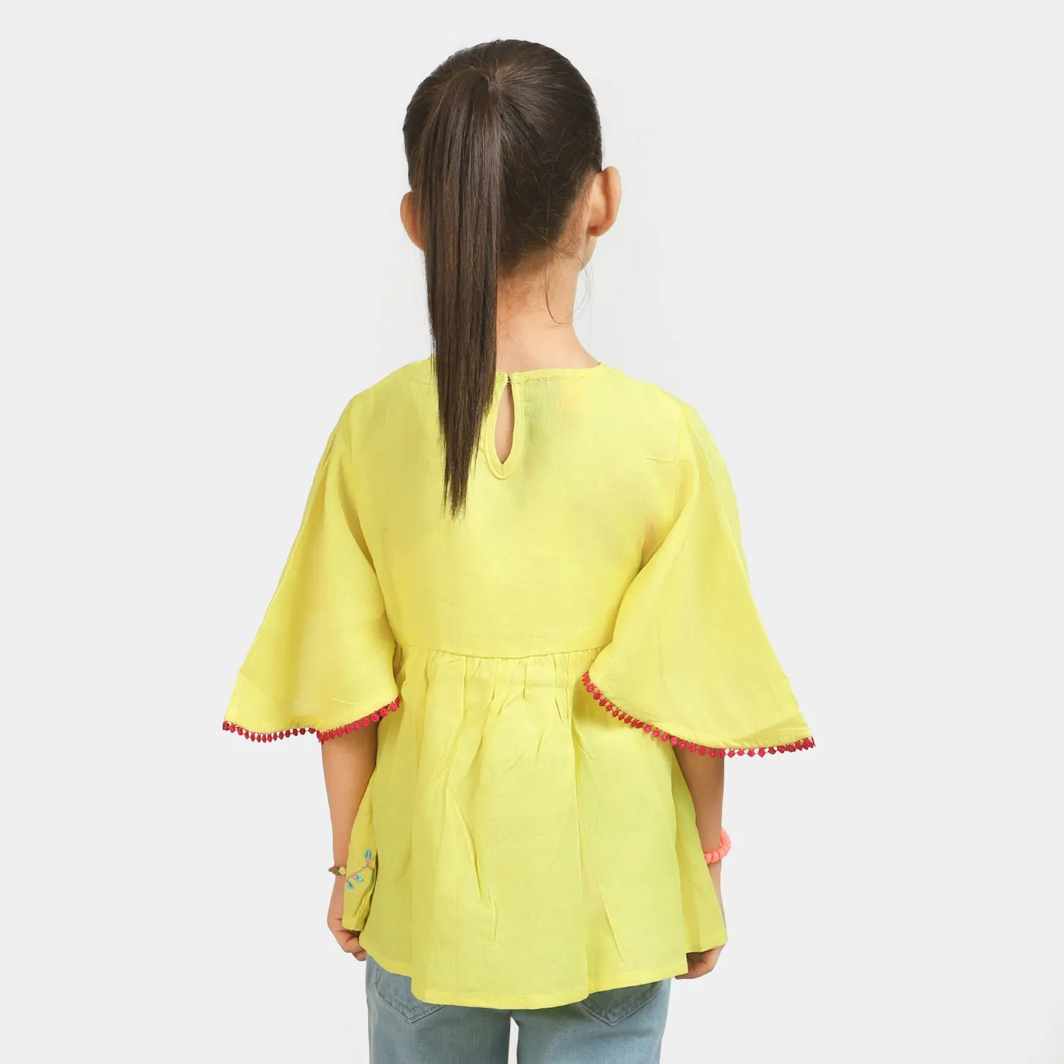 Girls Jacquard EMB Top Gorgeous - Yellow