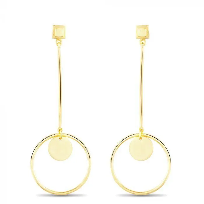 Gold Hoop Drop Earrings