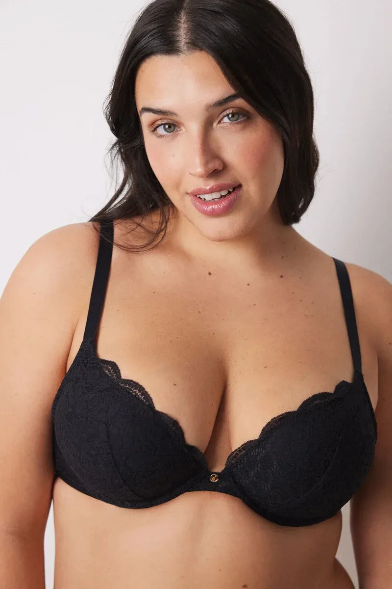 GORGEOUS Black push up effect bra