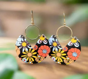 Gorgeous Fall Geometric Floral Earrings