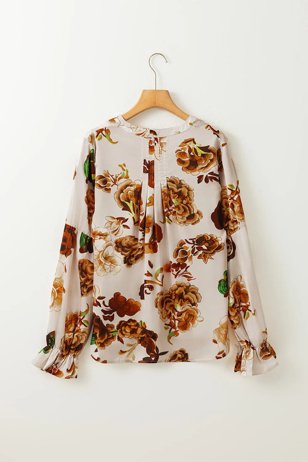 Gorgeous Floral Flounce Sleeve Blouse