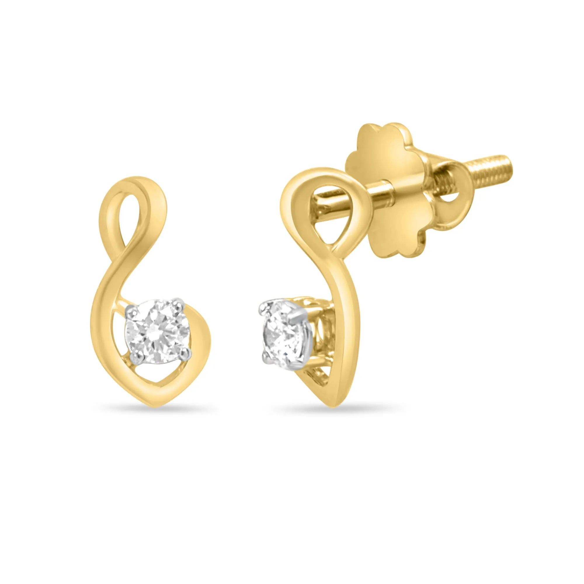 Gorgeous Gold Earrings with Lab-Grown Diamonds