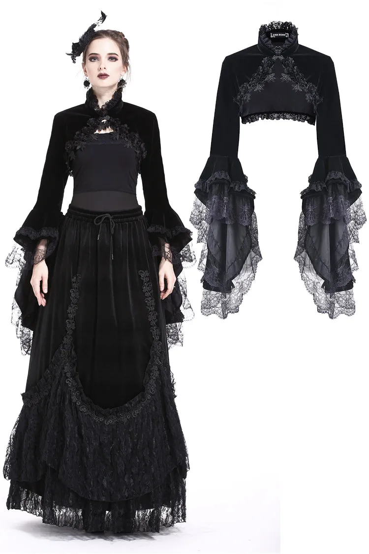 Gorgeous gothic horn sleeve velvet capelet BW049