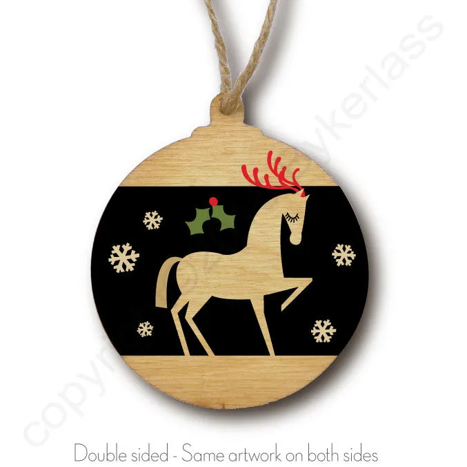 Gorgeous Horsey Tree Ornament - DOUBLE SIDED  RWB1