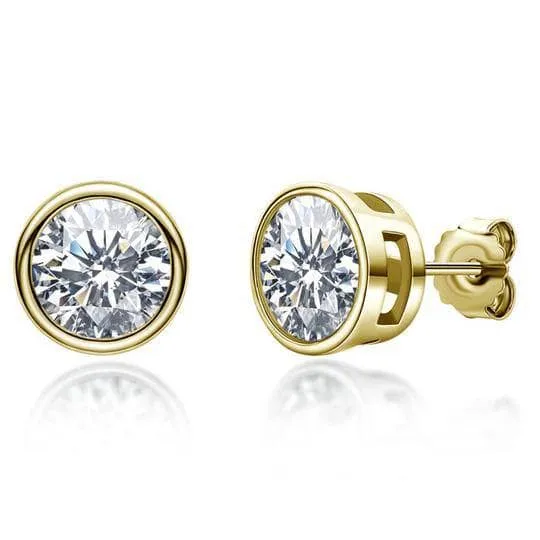 Gorgeous Round Cut Diamond Stud Earrings