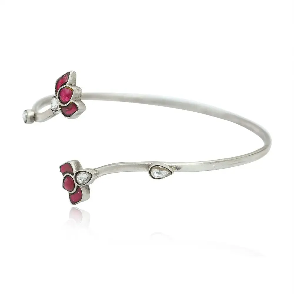 Gorgeous Silver 92.5 Lotus Cuff