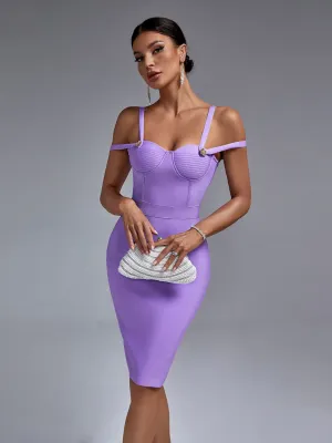 Gorgeous Spaghetti Strap Lilac Bodycon Outfit