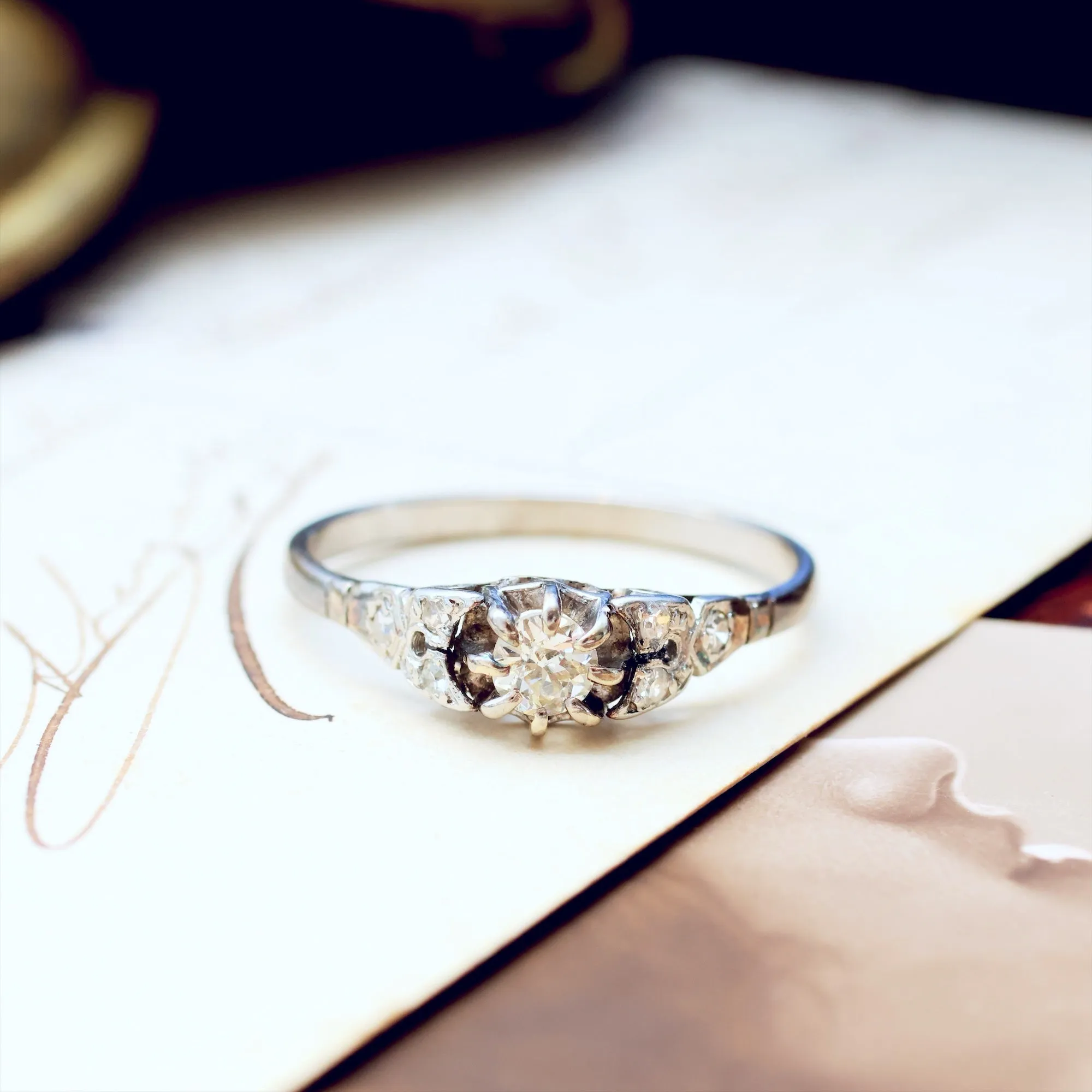 Gorgeous Vintage 1950's Diamond Engagement Ring