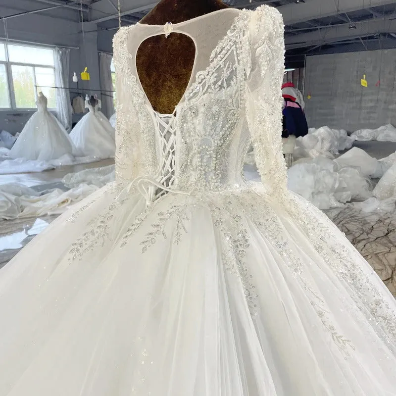 Gorgeous Wedding Dress Wedding Organza Ball Gown Square Collar Wedding Suits For Women Beading Crystal MN97 Vestido De Novia