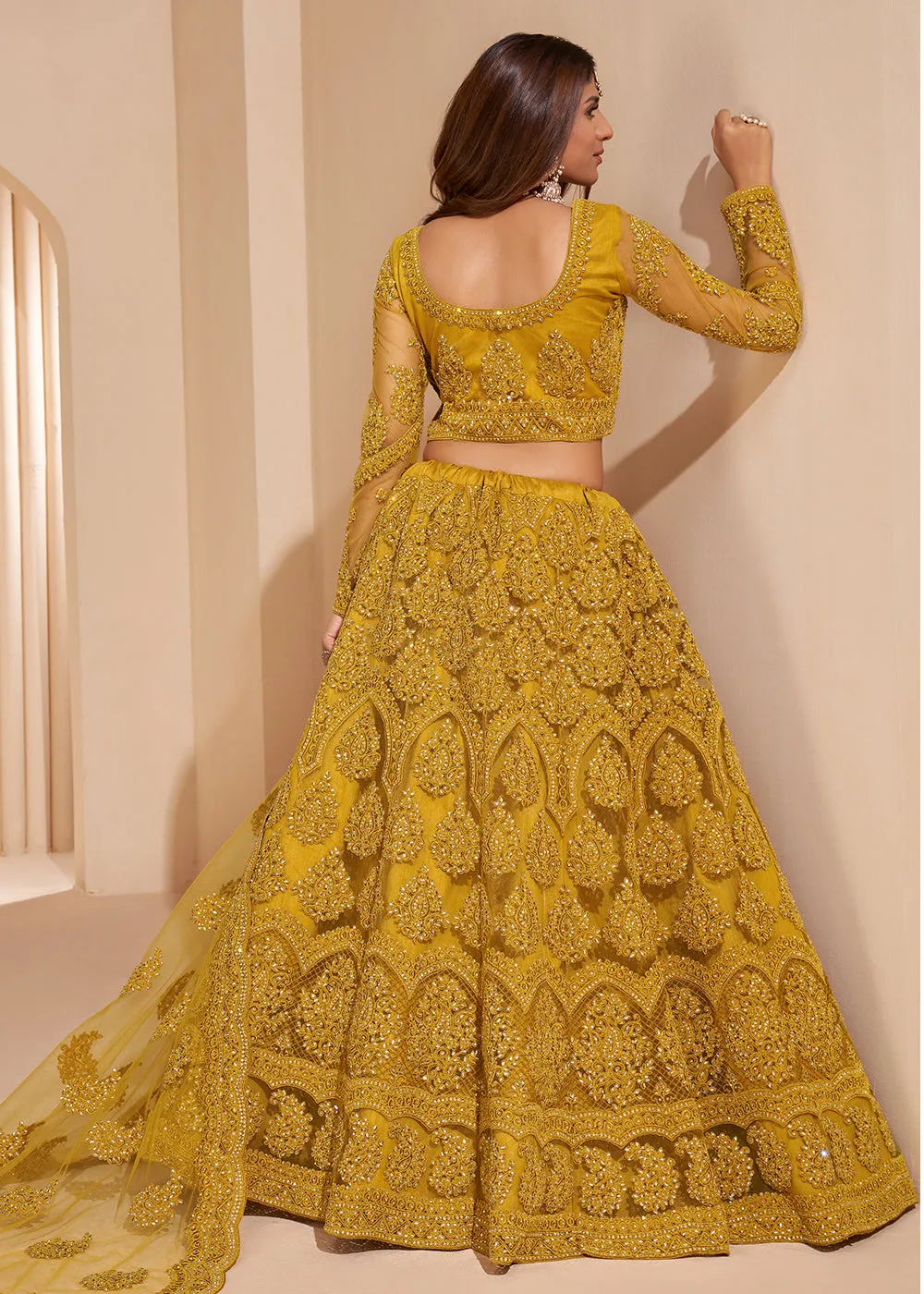 Gorgeous Yellow Designer Bridesmaids Wedding Lehenga Choli