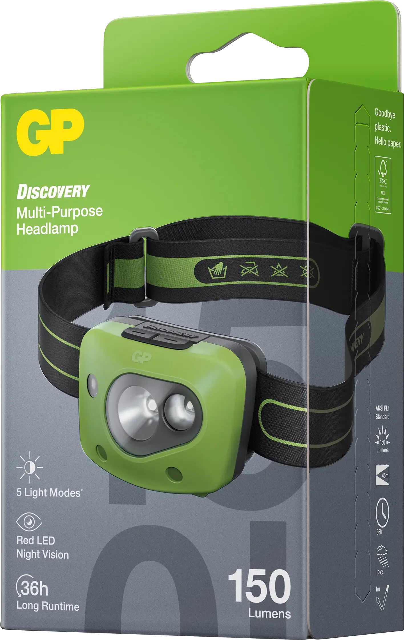 GP Batterier GP Discovery Multi Purpose Headlamp CH43 Green | Buy GP Batterier GP Discovery Multi Purpose Headlamp CH43 Green here | Outnorth