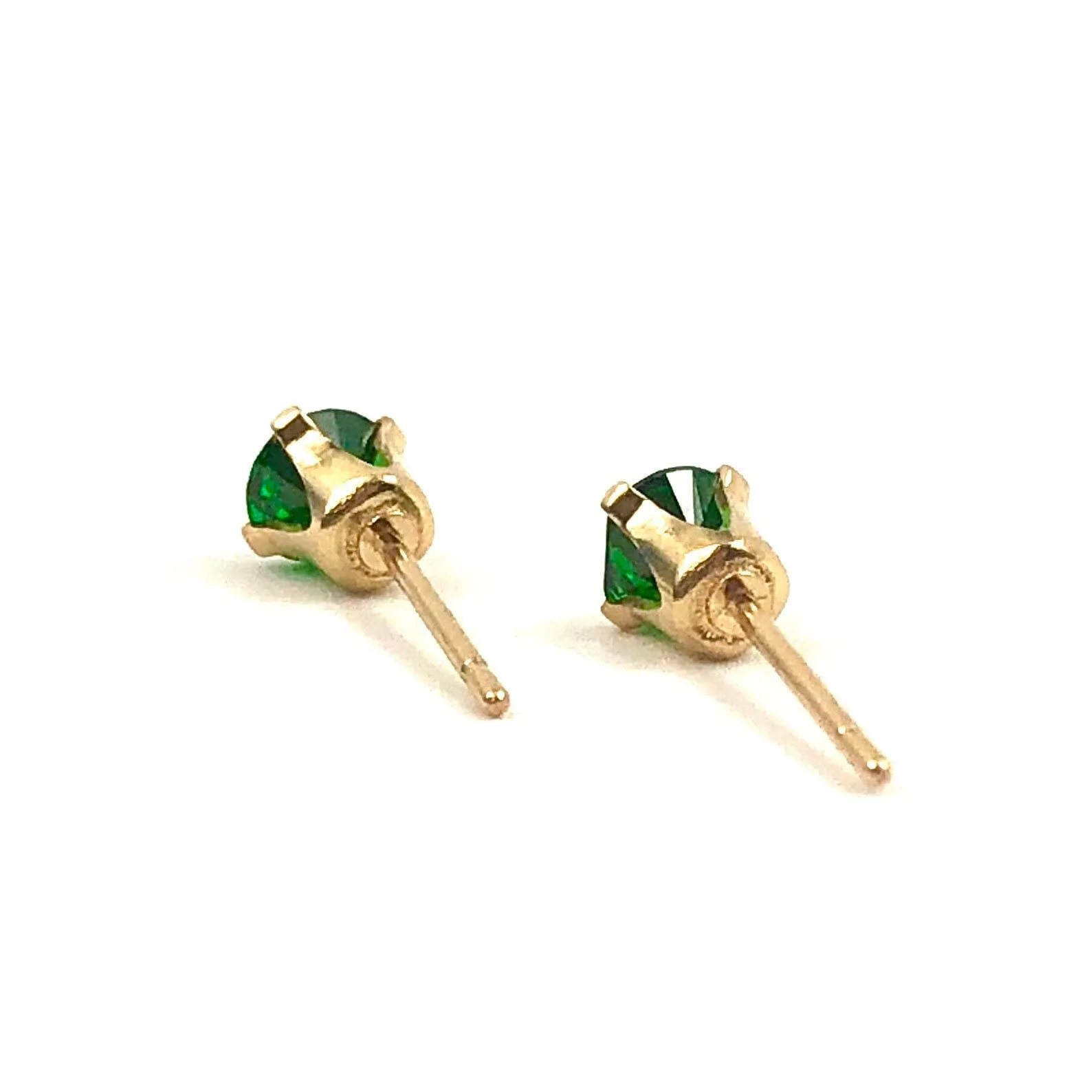 Green cubic zirconia, 14KGf stud earrings, 14K gold filled , SKU# 4011240M5